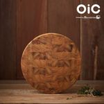 [SILVERSTAR] OIC End-Grain Camphor Cutting Board (Circle)– Premium Australian Wood, Natural & Safe, E0/SE1 Certified for a Healthy Kitchen - Made in Korea